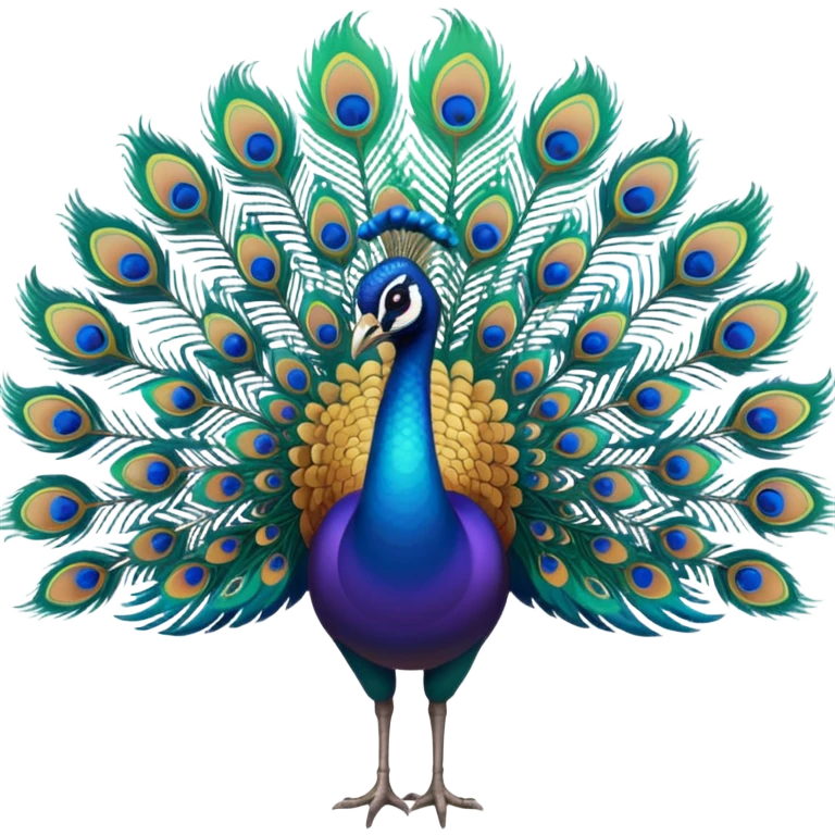 i want a peacock, multiple colors, relatively abstract, bright gradient emoji