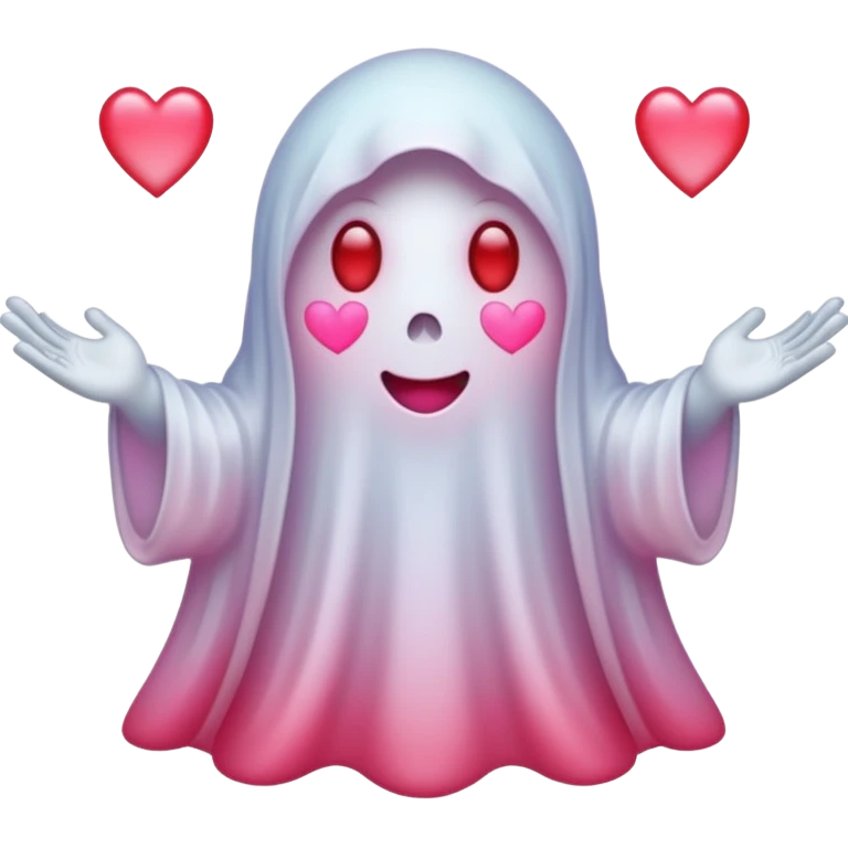 Ghost w/ hearts emoji