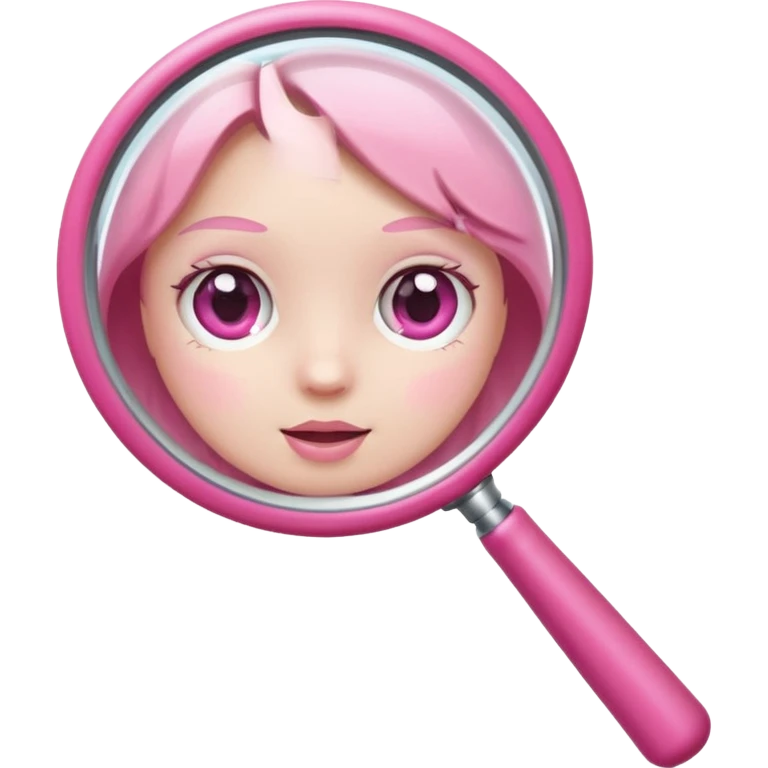 mix light pink dark pink and white girly internet with a magnifying glass emoji