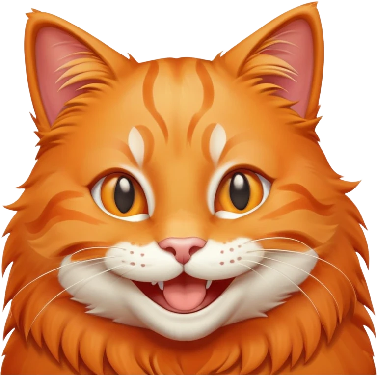 happy orange cat with big smile emoji