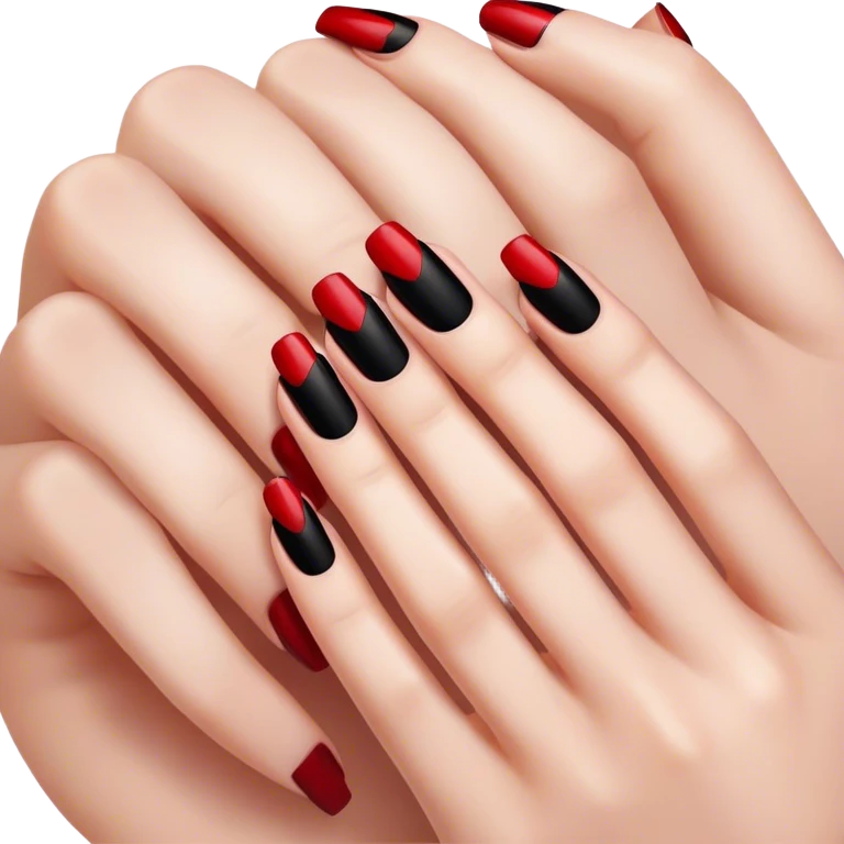 black and red nails emoji