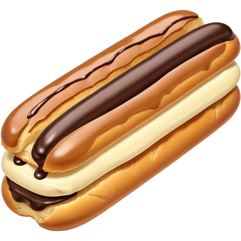 sliced dairy-filled eclair, simple, clear emoji