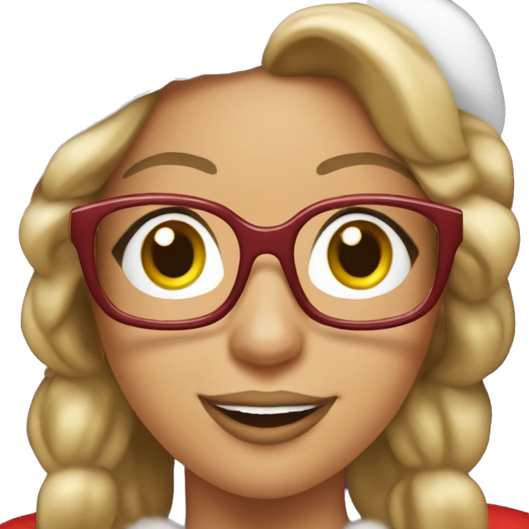 Mariah Carey  Mrs clause wearing glasses emoji