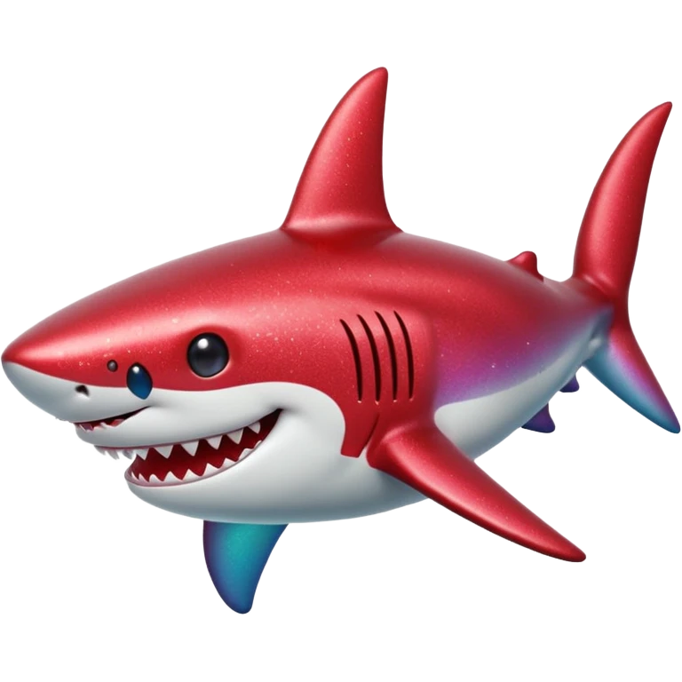 red glitter shark happy emoji