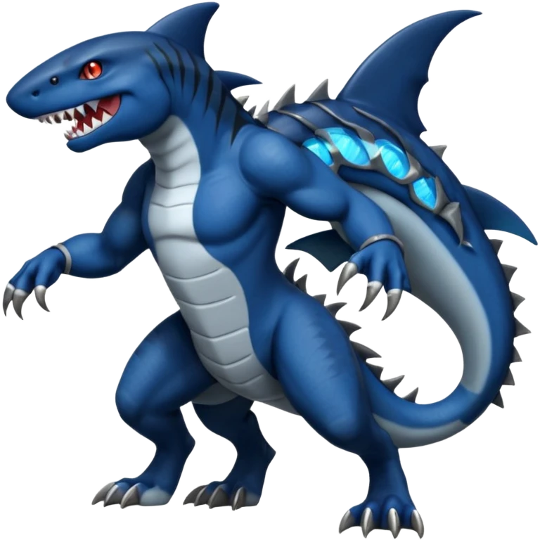 dark-deep-denim-steel-cobalt-blue 4-legged digitigrade land-shark-landhai-gremz-wickerbeast-vernid-sergal-sharpedo-houndoom-hybrid-fusion-creature, full body emoji