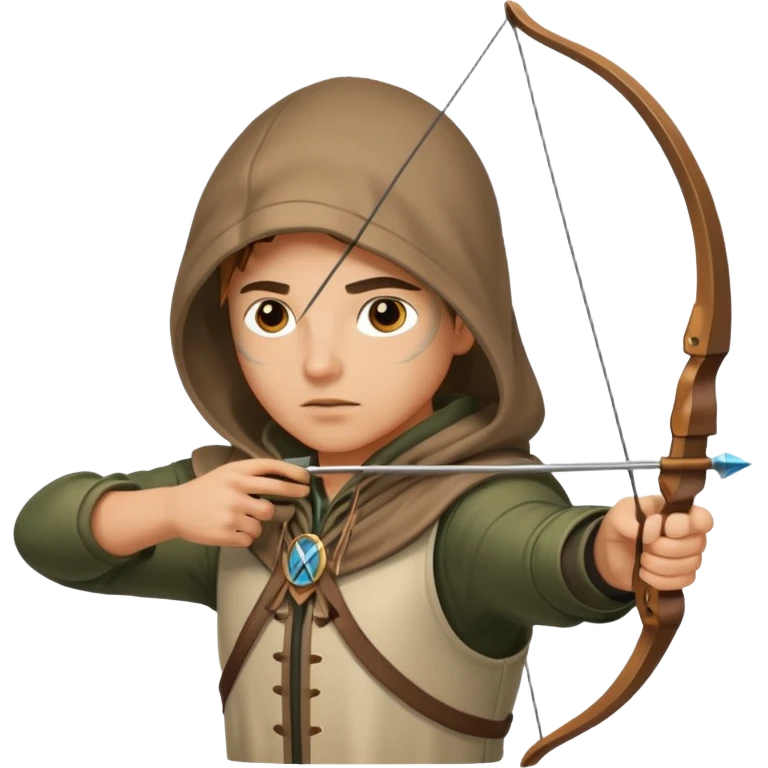 Archer capuche position tir emoji