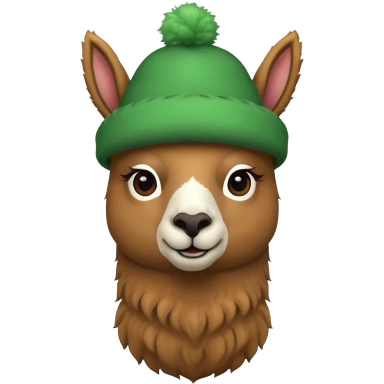 LLama and hat green emoji