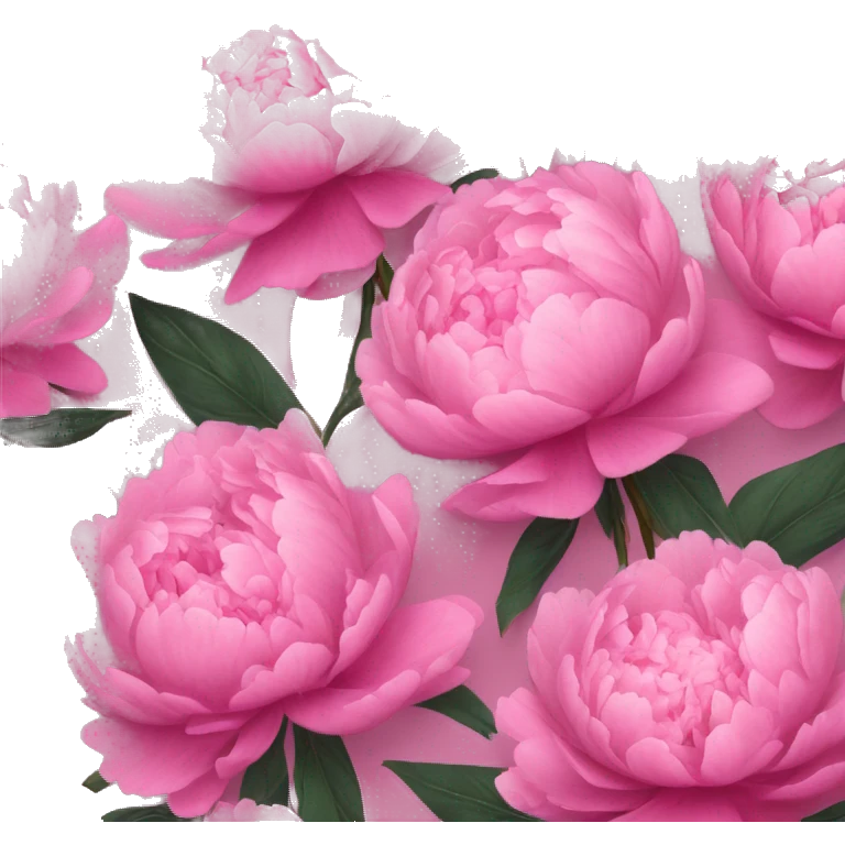 A cluster of blooming pink peonies tied with a satin ribbon in matching tones emoji