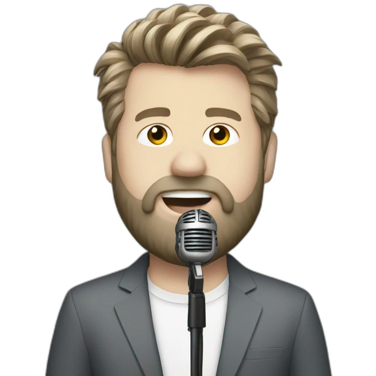 James Murphy with microphone  emoji
