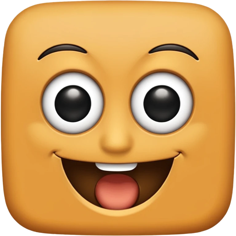make a brown wall with 2 black eyes and a smile emoji