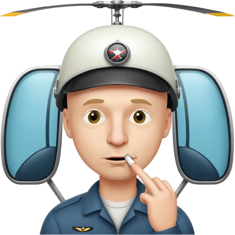 Bald white dude picking his nose with a helecopter hat emoji