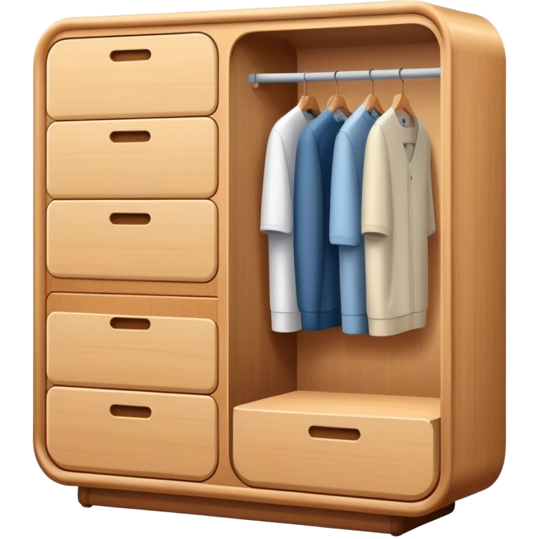 minimalist wardrobe furniture with clean lines and rounded corners emoji