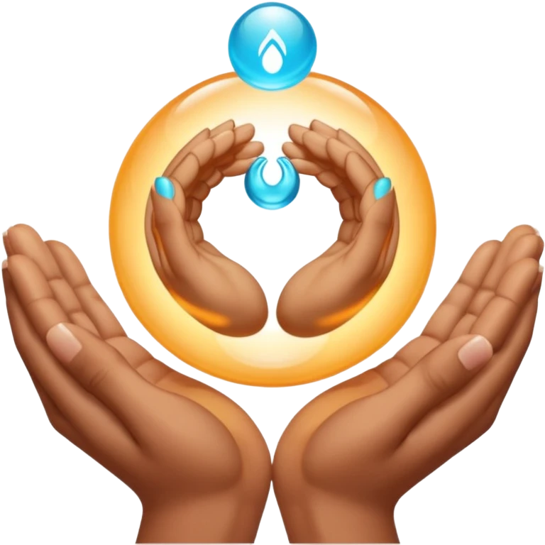 two hands gently holding an embryo symbol emoji