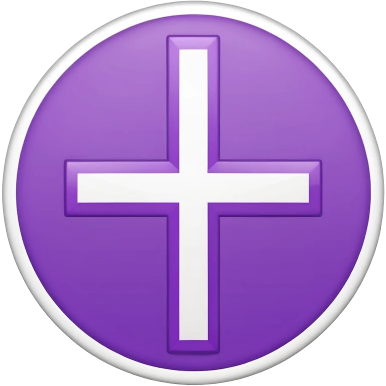 purple octagonal sticker, white Swiss cross with circular border, official look, no text, no trash bag emoji