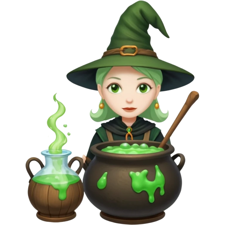green witch cooking potion emoji