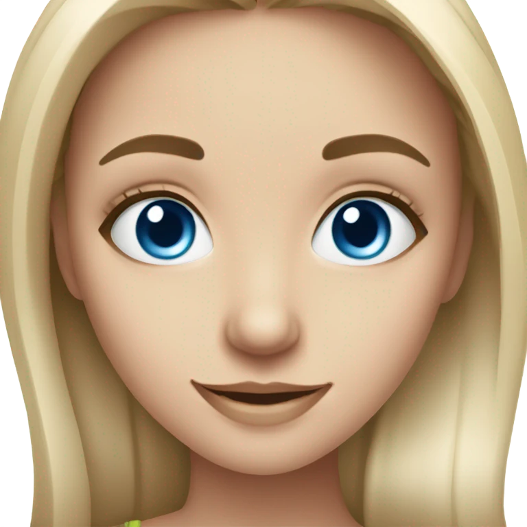 smiling girl taking selfie with no wrinkles and blue eyes  emoji