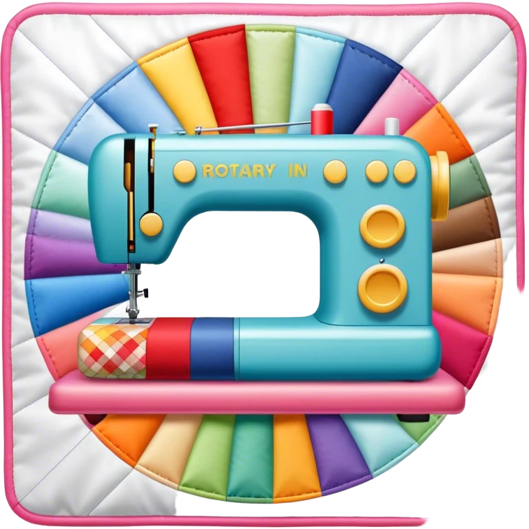 Patchwork and quilting icon, colorful fabric patches sewn together in a quilt pattern, sewing needle and thread, quilting tools like rotary cutter or quilting hoop, minimalistic style, clean lines, transparent background. emoji