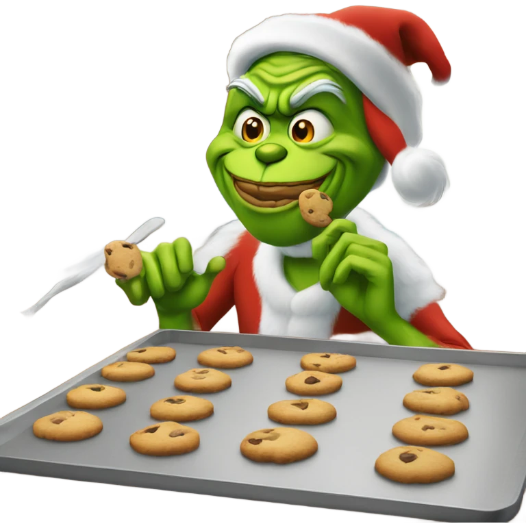 grinch baking cookies emoji