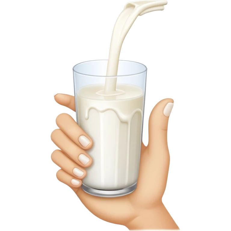 milk dripping directly off hand, 4 finger and 1 thumb emoji