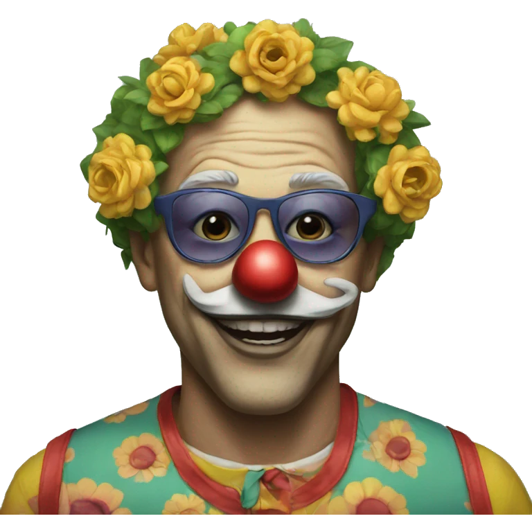Art the clown with flower sunglasses  emoji