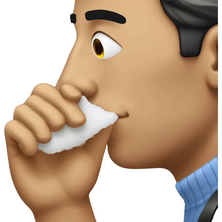 A person sniffing salt emoji