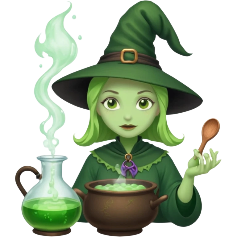green witch cooking potion emoji