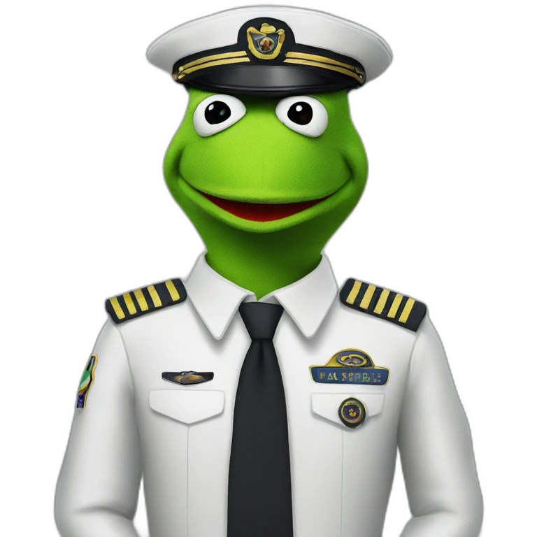 kermit as airline pilot emoji