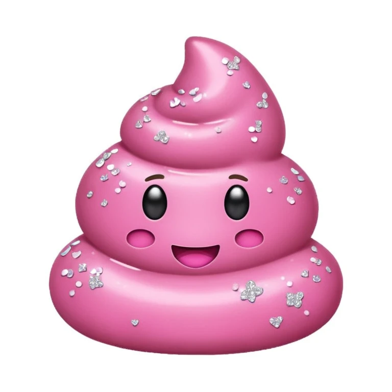 Pink poop with glitters on pink background  emoji