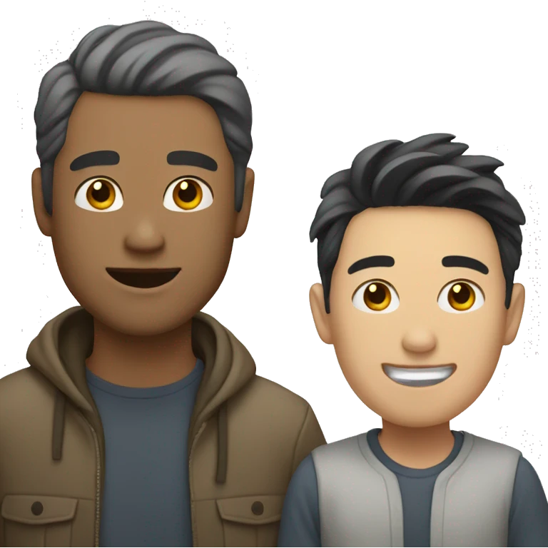 Asian and white man love emoji