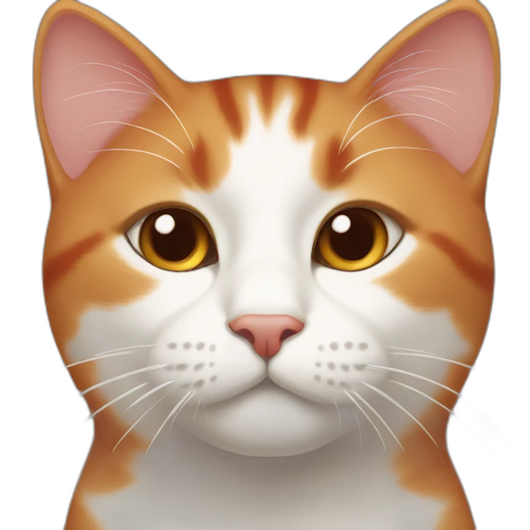 red and white cat flat nose emoji