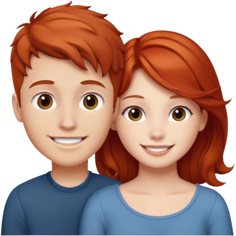 The boy send love the redhead girl emoji