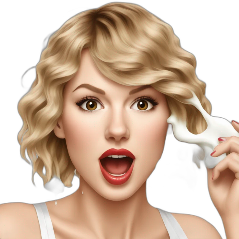 taylor-swift-selfie-milk-on-face-dripping emoji