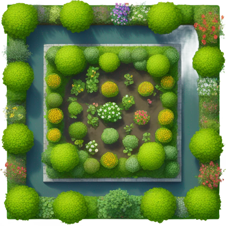 Garden on a floating square, top view emoji
