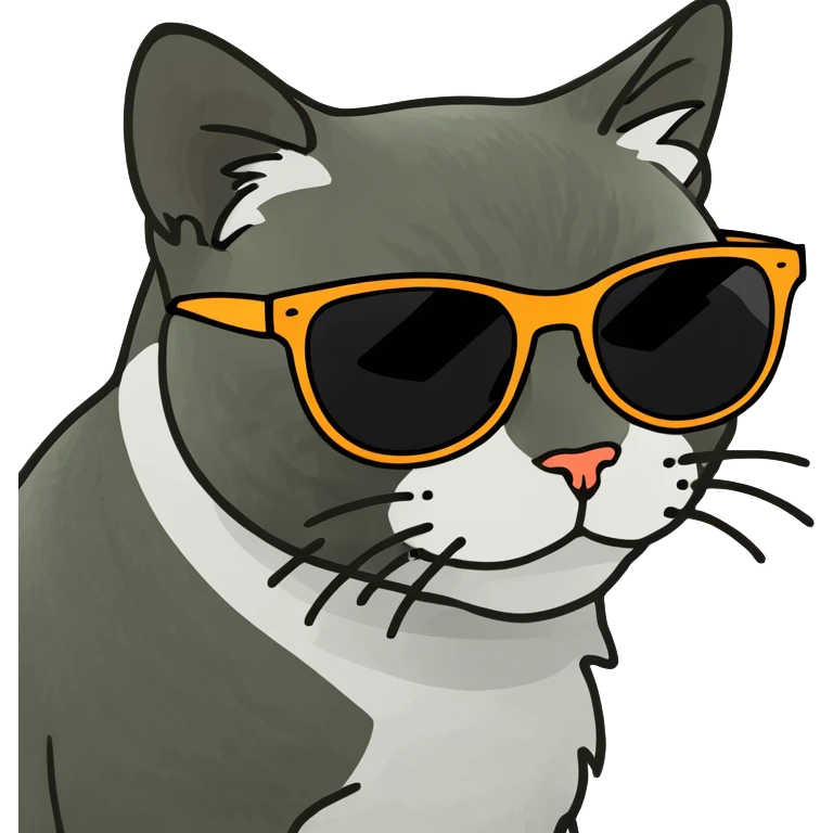 Cat with sunglasses emoji