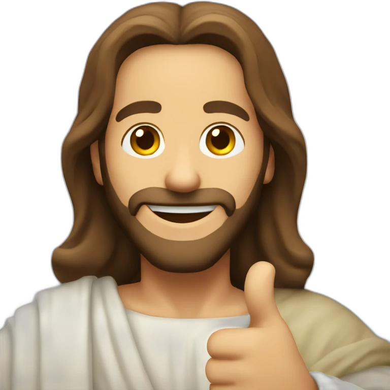 Jesus christ smiling thumbs up emoji | AI Emoji Generator
