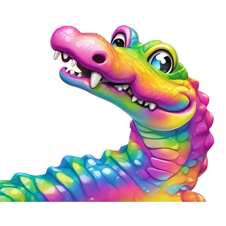 Lisa Frank, rainbow alligator ￼ emoji