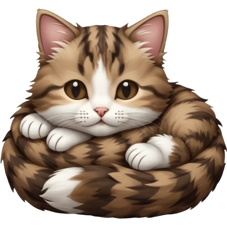 dark brown tabby and white kitten in funny positions with eyes closed emoji
