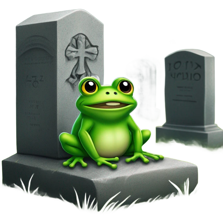 frog visiting a cemetery  emoji