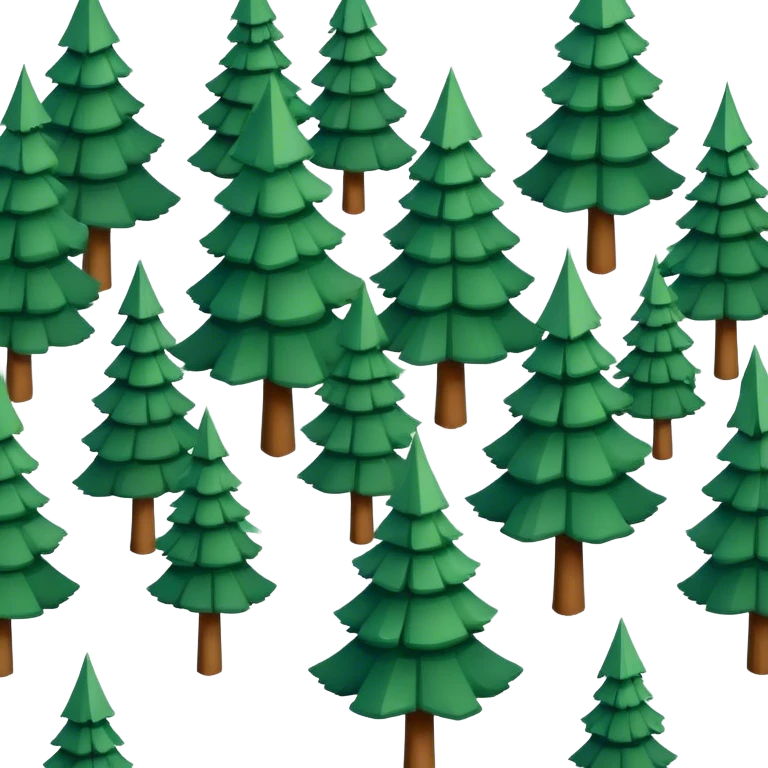 medieval isometric pine trees emoji