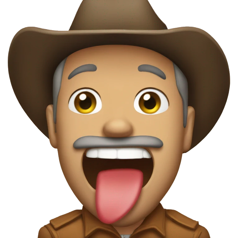 Lip biting cowboy emoji