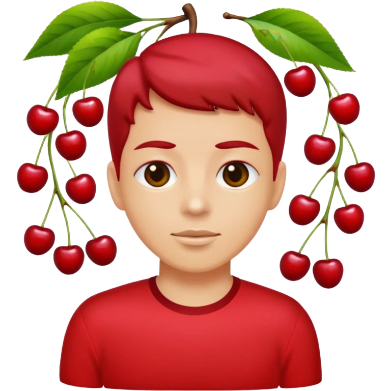 Abundance of cherries poured on head emoji