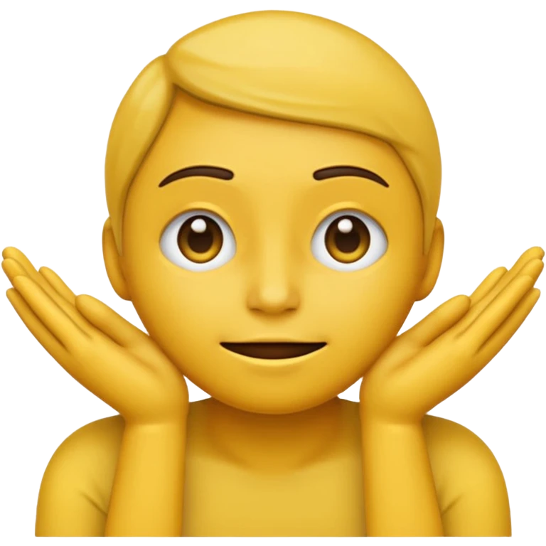 darkened yellow emoji face with hands on cheeks, Android Color Emoji style emoji
