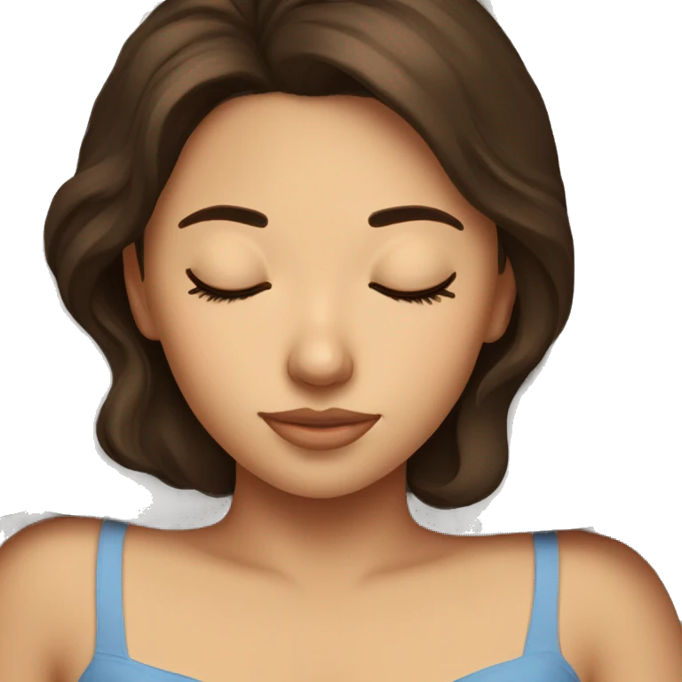 pretty brunette girl sleeping emoji