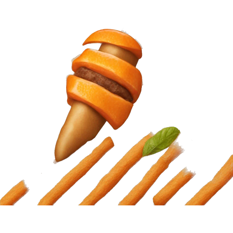 A orange color kebab emoji
