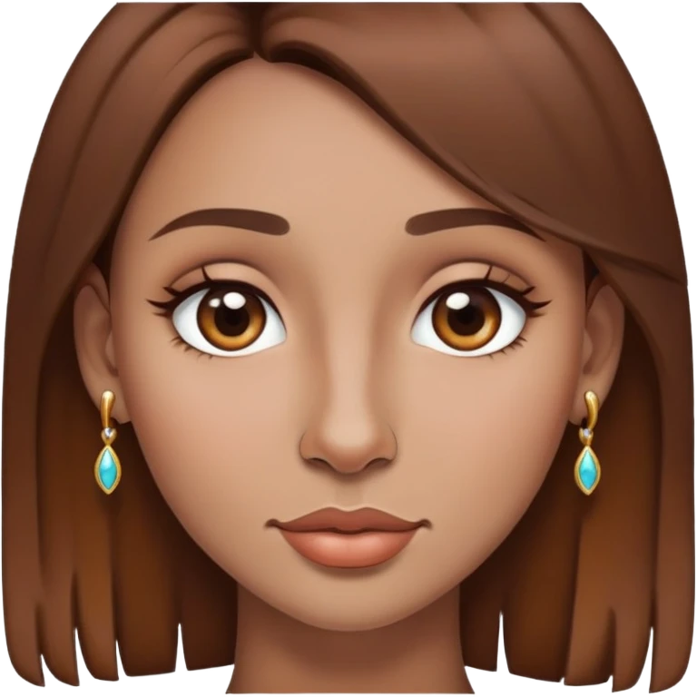 Femme brune piercing nez emoji