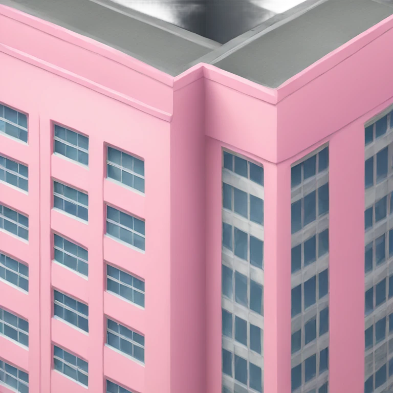 pink university building looking like a skyscraper emoji