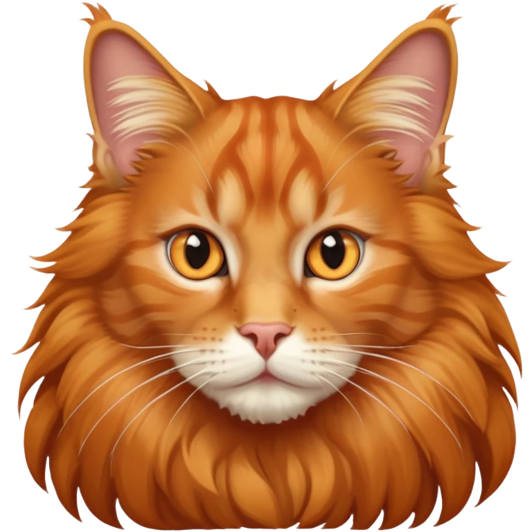 orange tabby maine coon cat with fluffy mane emoji