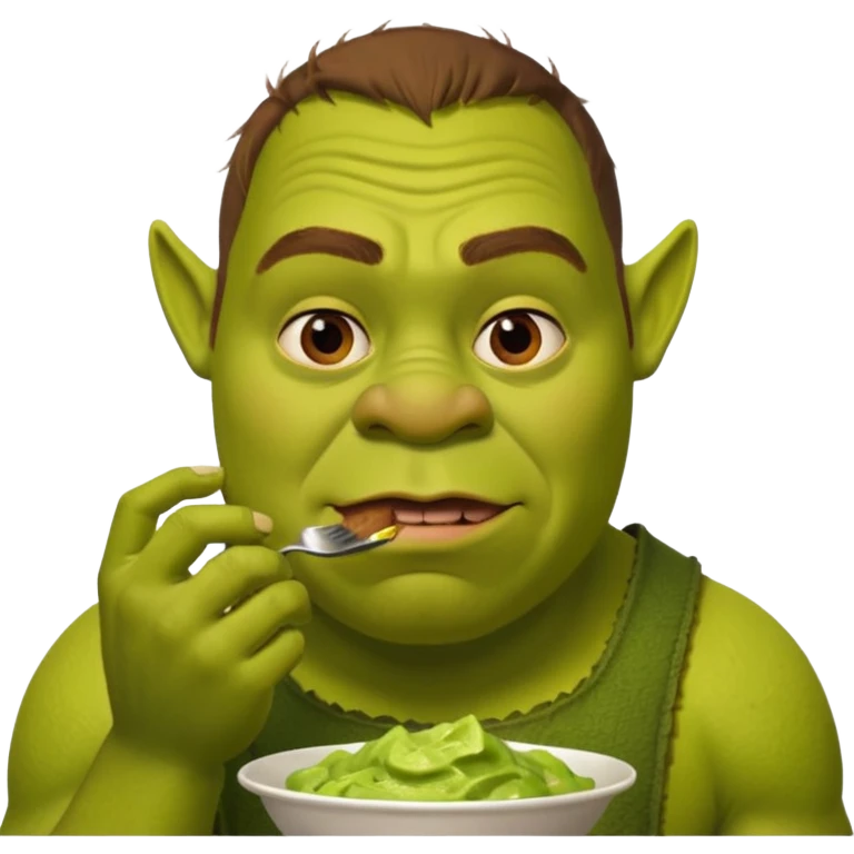 A man eating. Shrek emoji