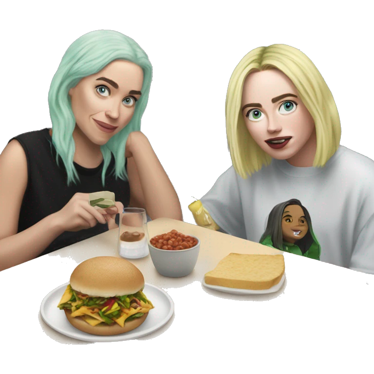 Gillian Murphy getting lunch with Billie Eilish emoji