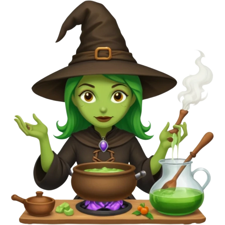 green witch cooking potion emoji